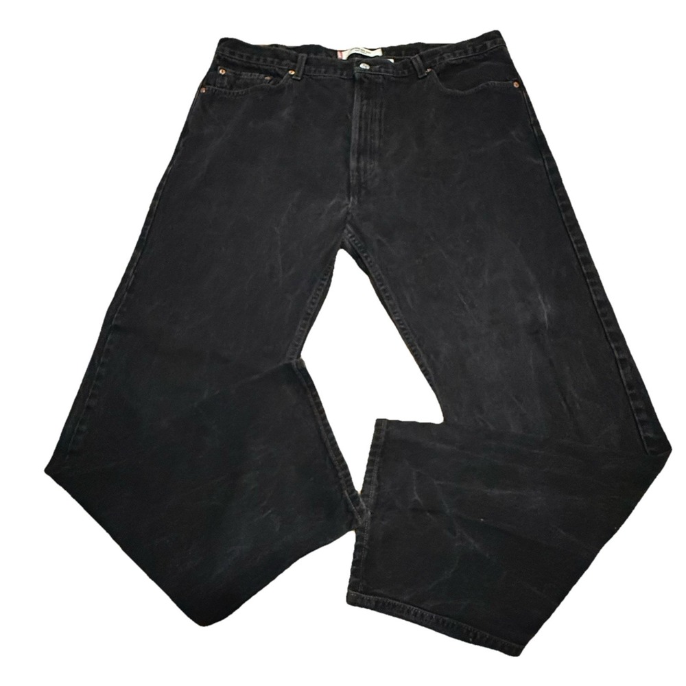 Levi's Jeans Mens 42x32 Black 505 Regular Fit Straight Leg USA Y2K Vintage 2004